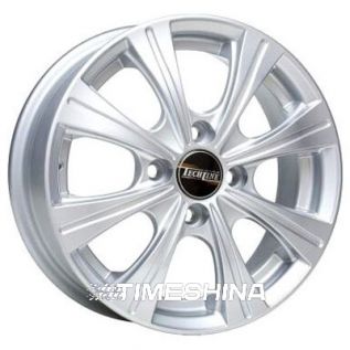 Литые диски Tech Line TL423 W5.5 R14 PCD4x100 ET49 DIA56.6 silver