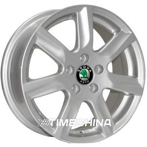 Литые диски Replica Skoda (7314) W6 R15 PCD5x100 ET40 DIA57.1 silver