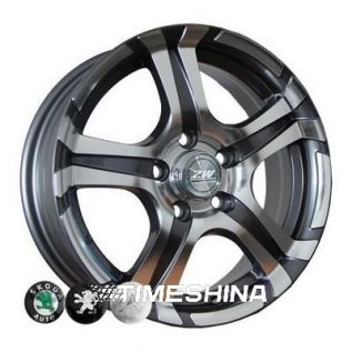 Литые диски ZW 745 SP W6.5 R16 PCD4x100 ET43 DIA73.1